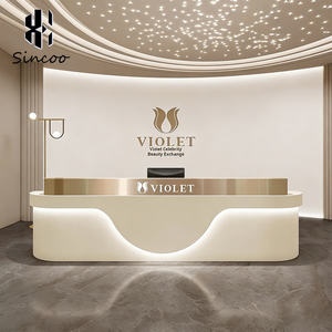 Luxury Front <b>Desk</b> Nordic-style Cream Style Cashier Counter Simple Modern Spa Store Bar <b>Nail</b> Salon Beauty Salon Reception <b>Desk</b> - Product Image 1