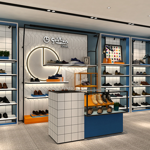 Modern Shoes Store Interior Design with Wood Shoe Display Rack - Product Image 2