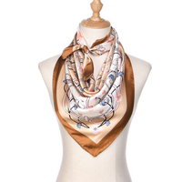 Écharpe carrée en soie naturelle 100% pure personnalisable, imprimée, pour femme, motif floral, marque YCH, style Dobby, option de logo personnalisé