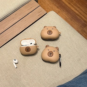 Étui pour écouteurs en silicone 3D Capybara pour Apple AirPods 4 Pro 2 3, coque en caoutchouc pour écouteurs, mignon, antichoc, étuis d'anime - Product Image 3