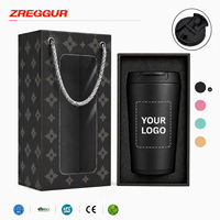 Mug de voyage personnalisé 13oz en acier inoxydable avec couvercle, gobelet à café promotionnel, cadeau publicitaire, tasse avec logo, vente en gros
