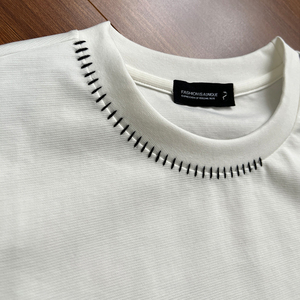 Camisetas Unisex Casuales Holgadas con <span class=keywords><strong>Bordado</strong></span> Liso, Fabricante de Camisetas Personalizadas de Algodón Pesado Vintage para Hombre - Product Image 5