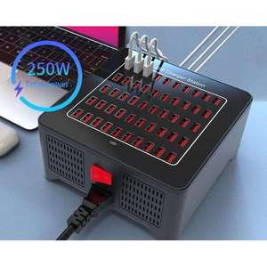 สถานีชาร์จ USB หลายพอร์ต 250W 50 ช่อง 5V2.4A ฮับชาร์จ USB อัจฉริยะแบบตั้งโต๊ะ พร้อมสวิตช์เปิด-ปิด สำหรับสมาร์ทโฟนและแท็บเล็ต - Product Image 2