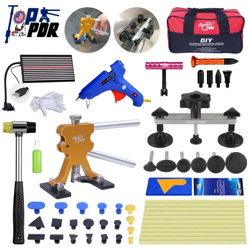 Super PDR Werkzeuge Auto Dent Puller Kit Einstellbare Golden Dent Remover Tools Dent Puller Reparatur werkzeuge