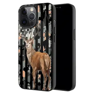 Capa de telefone para iphone 14/13 promax, estilo da moda, bandeira americana, estampa pintada uv, com tpu e vidro artesanal, capa traseira