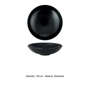 Assiette creuse noire en grès Monaco 19 cm M1934 - Product Image 3