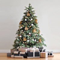 Sapin de Noël Artificiel Pré-éclairé 1,5m 1,8m 2,1m 3m avec Branches Denses – Grande Décoration de Scène Festive pour la Maison