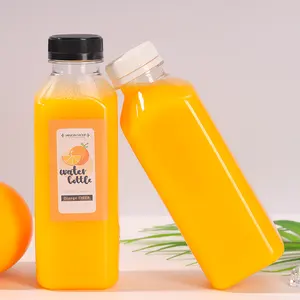 Vanjoin 500 Ml 16 Oz Oranje Limonade Sap Flessen Recyclebaar Huisdier Pcr Flessen Milieuvriendelijke Plastic Sap Verpakking