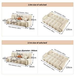 Modern Tufted Fabric <b>Sofa</b> <b>Bed</b> Foldable Loveseat Upholstered Sleeper Couch for Living Room Bedroom Hotel - Product Image 6