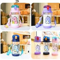 Vaso de Agua Infantil Unisex de Plástico con Pajita, Libre de BPA, Antiderrames, Ecológico, Apto para Lavavajillas, Portátil, para la Escuela