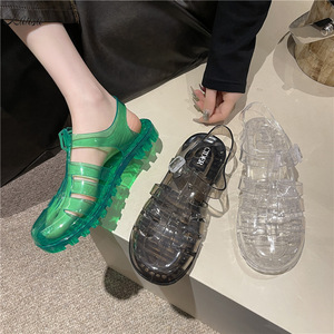 <span class=keywords><strong>Sandalias</strong></span> Romanas Transparentes Nuevas de 2025, <span class=keywords><strong>Sandalias</strong></span> de Plataforma de Gelatina de Plástico Impermeables, <span class=keywords><strong>Sandalias</strong></span> de Playa para Mujer, Venta al por Mayor - Product Image 4