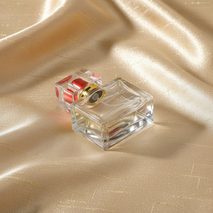 Flacone Spray Ricaricabile in <span class=keywords><strong>Vetro</strong></span> Trasparente Quadrato con Scatola e Funzione di Arresto Pratica - Product Image 2