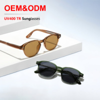 Prix d'usine en gros, logo personnalisé, lunettes de soleil tendance légères et durables, protection UV400 pour hommes et femmes, lunettes de soleil rondes vintage à la mode