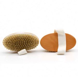 Bathroom Accessories Wooden Handle <b>Bath</b> Brush with Natural Soft Bristle - Product Image 3