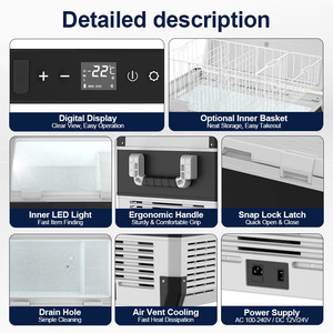 Nevera Portátil Antivibración de 100L, 12V 24V, Enfriador con Compresor, Refrigerador para Auto con Congelador FC100 - Product Image 4