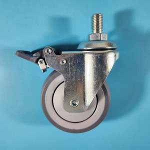 Meilleure vente 4 pouces 120 kg Tpr fourche à roulettes avec tige boulon roulette avant chariot médical roulettes <span class=keywords><strong>pour</strong></span> hôpital - Product Image 1