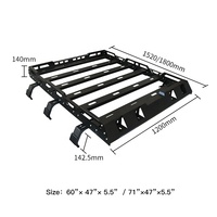 Porte-bagages de toit en acier haute capacité JINHUIJU pour Suzuki Jimny - Noir - Garantie 12 mois - Montage sur toit