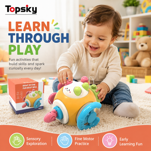 Jouet d'éveil pour bébé, balle d'activités en plastique, puzzle sensoriel à saisir, hexaèdre musical apaisant, 0-24 <span class=keywords><strong>mois</strong></span>, éducation précoce, cadeau dinosaure - Product Image 4