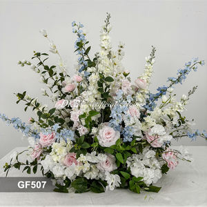 DKB Flores Artificiales de Seda 3D Más Populares para Decoración de Pasillos de Graduación y Bodas, Caminos de Mesa Personalizables con Rosas y Paniculata - Product Image 2