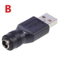 Adaptateur de prise femelle vers prise mâle USB 2.0 / Prise femelle 5V/12V AC/DC pour ordinateur portable 5.5*2.1mm