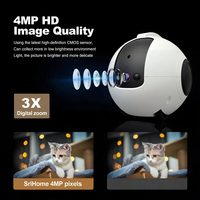 WJ-DH013 Robot Caméra IA pour Animaux de Compagnie, Jouet pour Chat, 4MP HD, Laser Interactif, Retour Automatique, Recharge 10000mAh, Audio Bidirectionnel