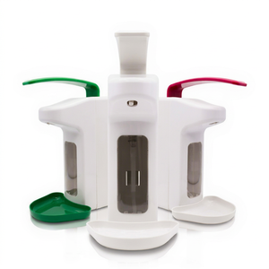 Dispensador manual único de 1.000 ml con botella Euro blanca de ABS, bomba pulverizadora de espuma para jabón líquido o desinfectante de manos, palanca corta, para escuelas y baños. - Product Image 1