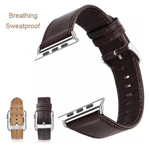 <span class=keywords><strong>Correa</strong></span> de reloj de cuero Crazy Horse para <span class=keywords><strong>Apple</strong></span> <span class=keywords><strong>Watch</strong></span> Series 9, <span class=keywords><strong>correa</strong></span> de Accesorios inteligentes, piezas de pulsera de valor para mujer, correas anchas para hombres - Product Image 3