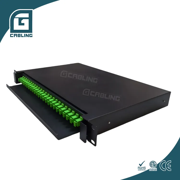 Hoge Kwaliteit Geen Lekkage 24 Port Fiber Patch Panel Fiber Kabel Odf Fiber Optic Odf Subsidies Pass