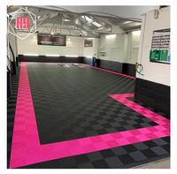 Dalles de Sol de Garage Interverrouillables en PP Antidérapantes 400*400*18mm/Tapis de Sol Interverrouillables en Plastique Amovibles pour Lavage de Voitures