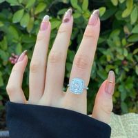 Cincin perak murni 925 kualitas tinggi mewah keluaran baru jual panas batu pernikahan 8A CZ untuk wanita tanpa Minimum pesanan halus