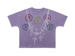 Camiseta <span class=keywords><strong>de</strong></span> manga corta <span class=keywords><strong>de</strong></span> corte holgado con estampado <span class=keywords><strong>de</strong></span> collar <span class=keywords><strong>réplica</strong></span> retro americano, efecto lavado y desgastado, <span class=keywords><strong>de</strong></span> una sola pieza - Product Image 1