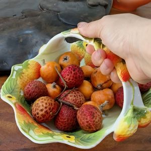 Assiette de pique-nique abondante, <span class=keywords><strong>panier</strong></span> <span class=keywords><strong>à</strong></span> fruits en céramique, design sous glaçure exquis, avec crabe et écrevisses - Product Image 4