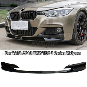 Front Bumper Lip for 2012-2018 BMW F30 F31 F35 3 Series M Sport <b>Splitter</b> DIffuser Spoiler Carbon Fiber Look Glossy Black - Product Image 1