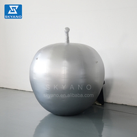 Ballon pomme gonflable métallique brillant, ballon pomme argenté gonflable, modèle de fruit gonflable géant personnalisé, décoration publicitaire de scène