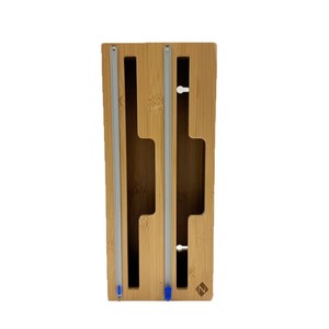 <b>Bamboo</b> Storage Box With Cling Film Cutter Rectangle Portable For Travel Solid Color Food Storage <b>Container</b> - Product Image 1