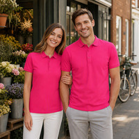 200gsm stevige gebreide katoenmix voor overhemd, 70% katoen 30% polyester, met kraag, heren, zakelijk casual uniform, op maat bedrukt