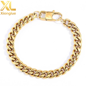สร้อยคอฮิปฮอปสแตนเลสสตีลสำหรับทุกเพศ ขายส่ง ชุบทอง 18K PVD แบบโซ่คิวบันไมอามี ประดับเพชรซิร์คอน - Product Image 1