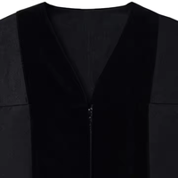 2025 noir mat Deluxe robe de graduation de doctorat avec barres de velours pour PhD OEM pour la personnalisation des cérémonies