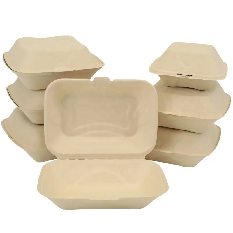 Disposable Clamshell Food Grade Corn Starch Lunch Box Biodegradable Food Containers Cornstarch Lunch Box Takeaway