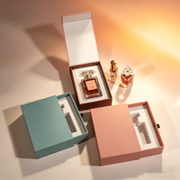 Boîte à tiroir rigide de conception personnalisée, boîte-cadeau de luxe en carton rigide pour flacon de parfum, soin de la peau, sérum en verre, avec fermeture à tiroir et insert en EVA