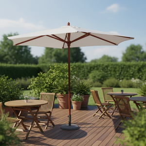 <span class=keywords><strong>Parasol</strong></span> en bois élégant pour patio jardin cour parc meubles-caractéristiques cadre en aluminium et <span class=keywords><strong>protection</strong></span> solaire - Product Image 1