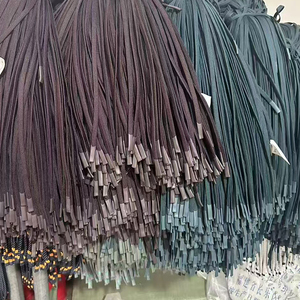 カスタムポリエステル製プリント巾着服飾アクセサリー、無地フラットロープ、プリントホワイトレターロゴコード - Product Image 2