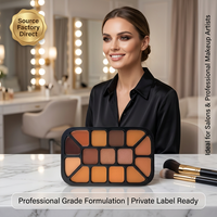 Palette de contouring nude vegan à haute pigmentation, 15 couleurs, fini brillant et mat, longue tenue
