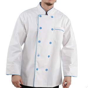 Corpo Bianco Multi Colore Tubazioni Unisex-Adulto Chef Uniforme Lungo/Maniche Corte a Doppio Petto Cappotti per Uomo delle Donne - Product Image 3