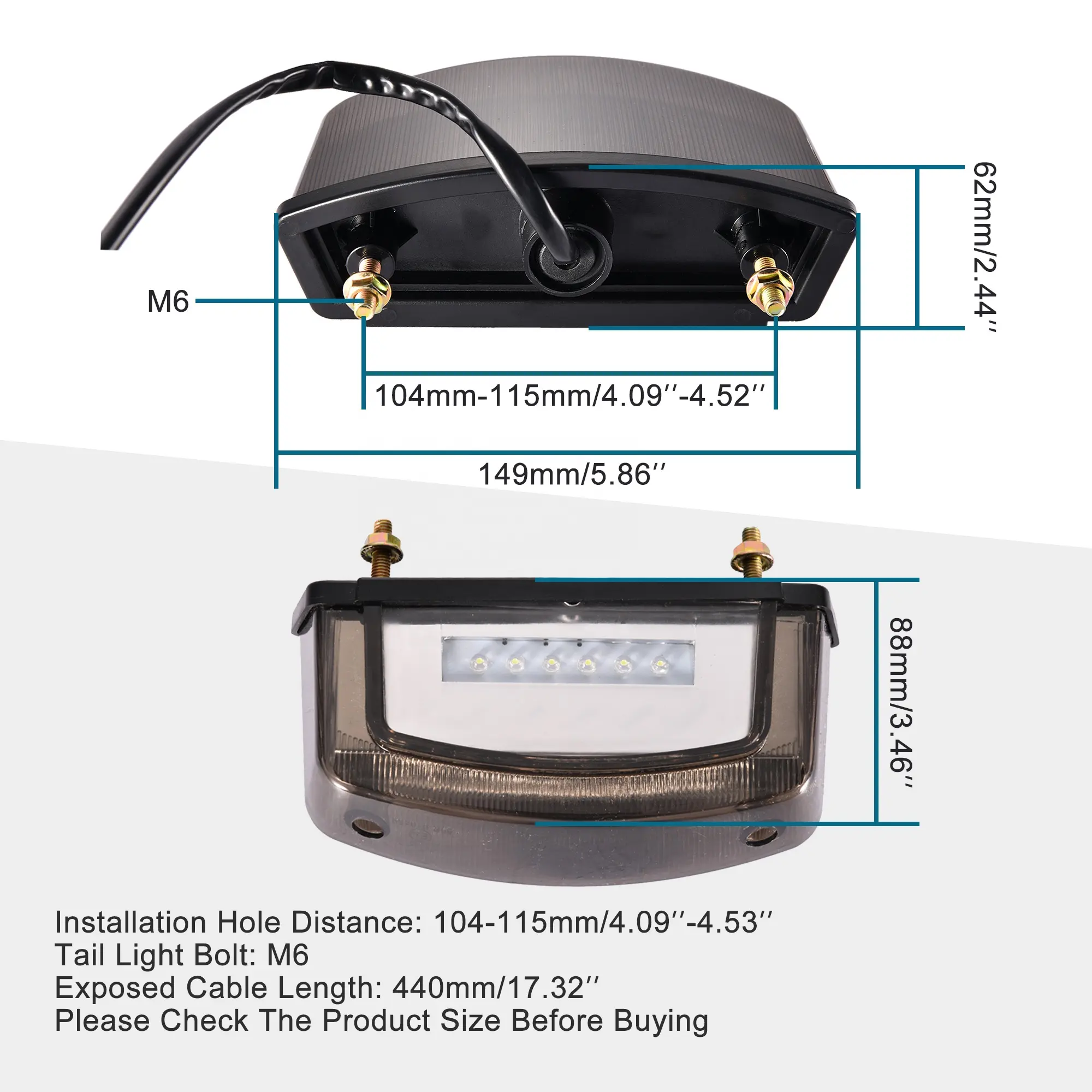 GOOFIT LED אופנוע אחורי בלם אור מנורת זנב אות אור להפסיק מחוון הנורה החלפת קטנוע אופני טרקטורונים