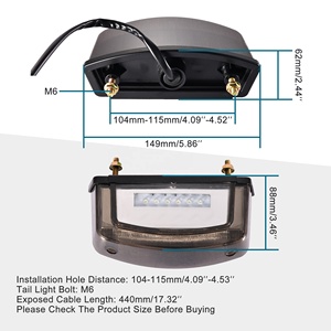 GOOFIT <span class=keywords><strong>LED</strong></span> אופנוע אחורי בלם אור מנורת זנב אות אור להפסיק מחוון הנורה החלפת קטנוע אופני טרקטורונים - Product Image 2