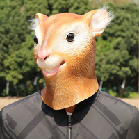 Masques d'animaux amusants pour Halloween : Grenouille, Coq, Écureuil, Tigre, Lion, Corbeau, Elfe, Alpaga, Tête de Poisson, Simpson - Accessoires de performance