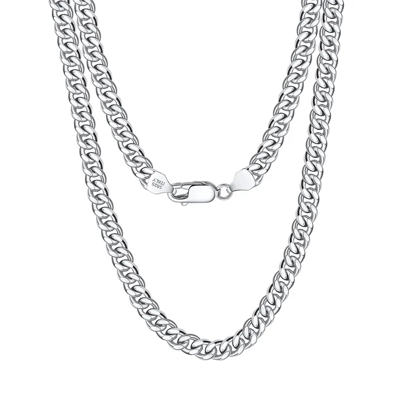 RINNTIN 2mm 3mm 4mm Custom Silber Cuban Link Chain Sterling Silber Italien Seil Halskette für Männer Frauen