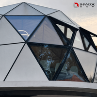 Dôme géodésique de luxe en aluminium chinois, capsule de villégiature, villa préfabriquée, salle de bain extérieure, hôtel de glamping toutes saisons, translucide