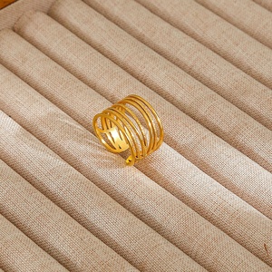 Anello Aperto in Acciaio Inossidabile con Forma Geometrica, Minimalista e Stratificato, per Uomo e Donna, Regalo per Feste - Product Image 6